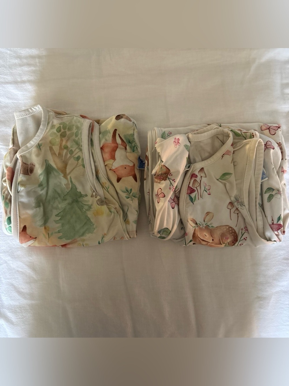 Woodland Animal Cream Baby Sleep Sacks - Pack of 2